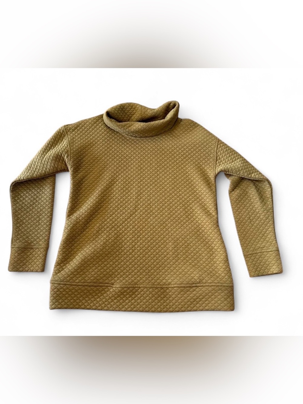 Jones New York quilted mustard color pullover